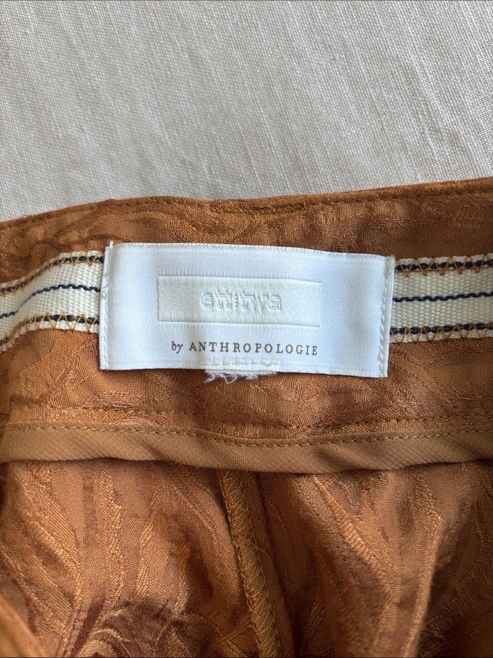 High-Rise Tie-Waist Rust Brown Women's pants ( baggy leg fit) - Picture 5 of 6
